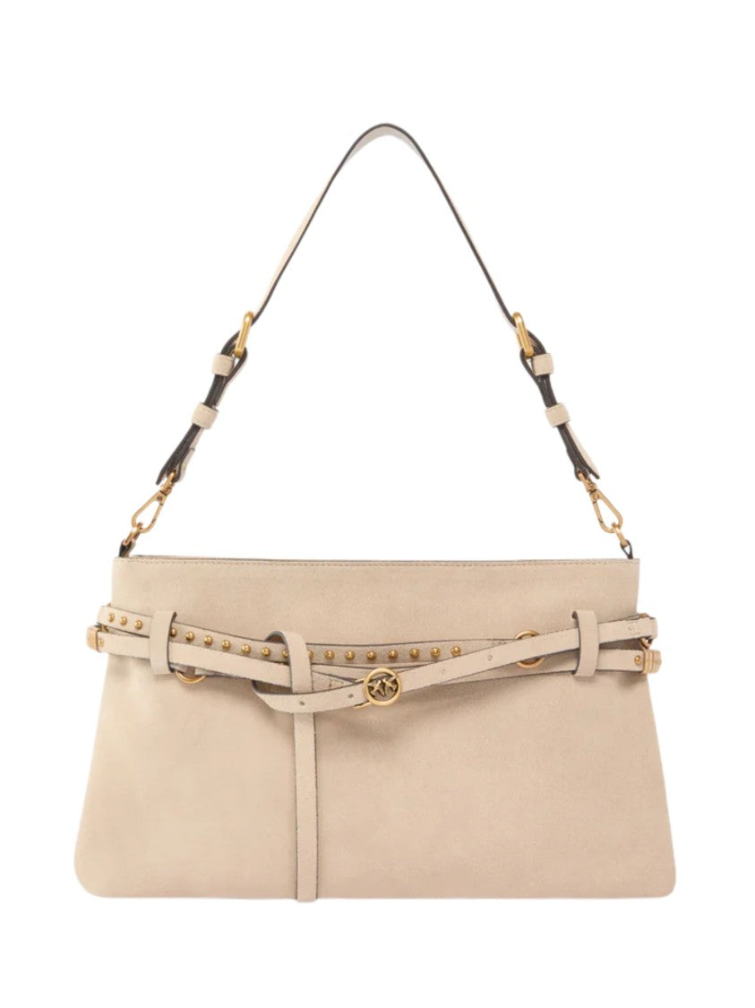 Pinko Structured Medium Gold-Tone Handbag