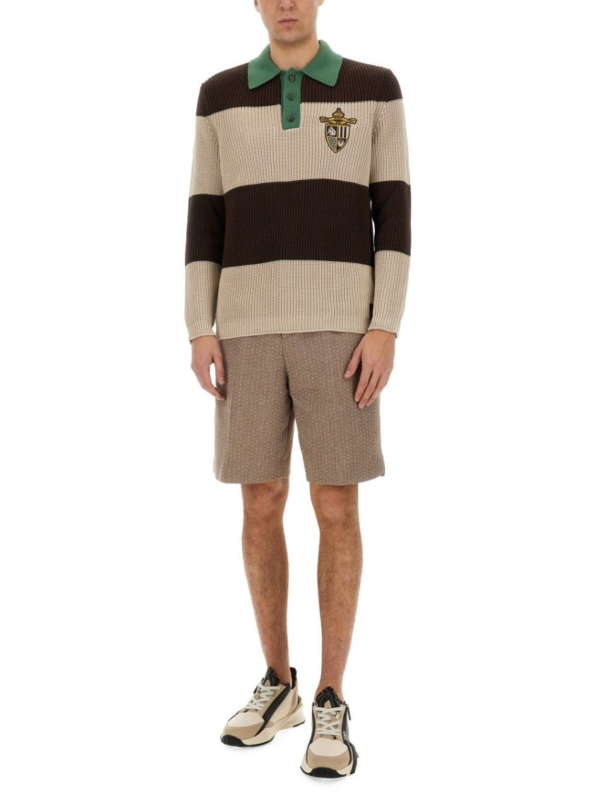 Fendi Ribbed Cotton Jersey Polo