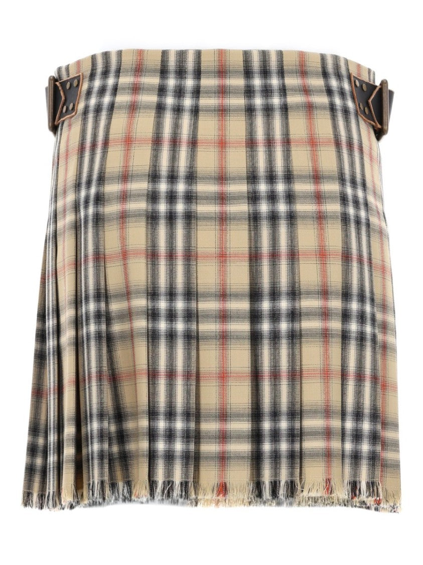 Burberry Mini Kilt Buckles Skirt