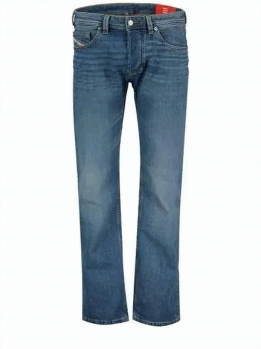 Diesel Medium Blue Regular Fit Jeans With Classic Five-Pocket Design