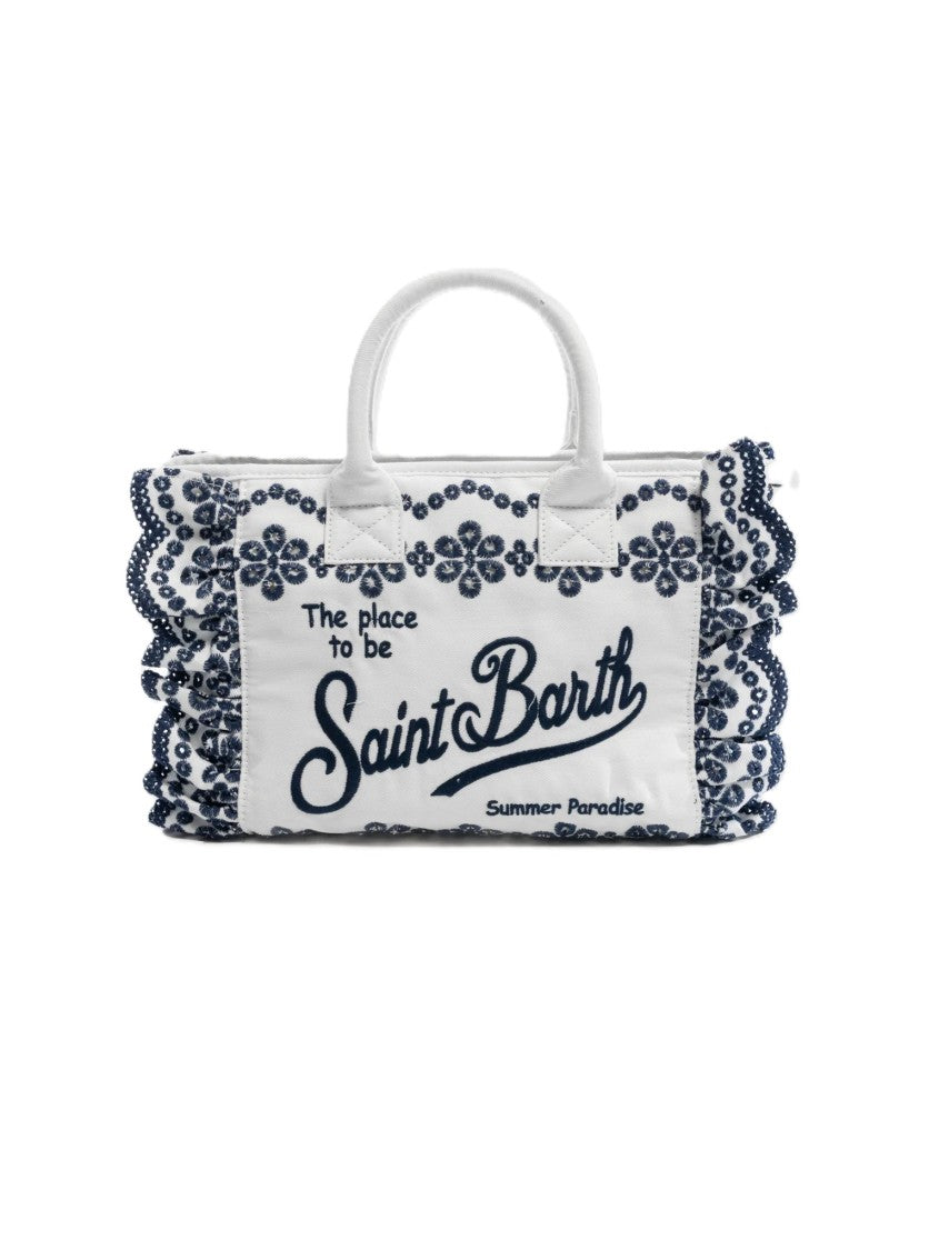 Mc2 Saint Barth Rectangular Tote Bag With Floral Embroidery