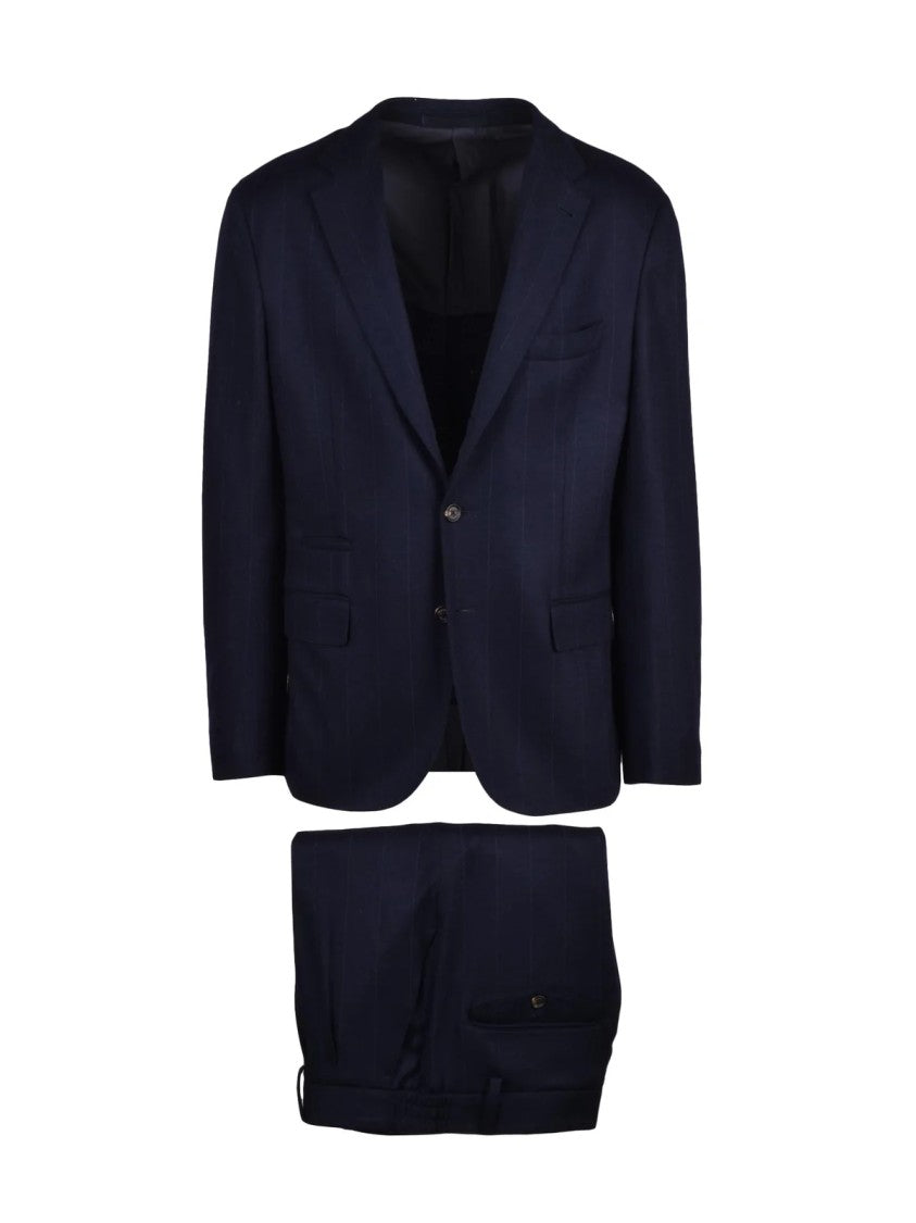 Eleventy Blue Tailored Rounded Wool Suit