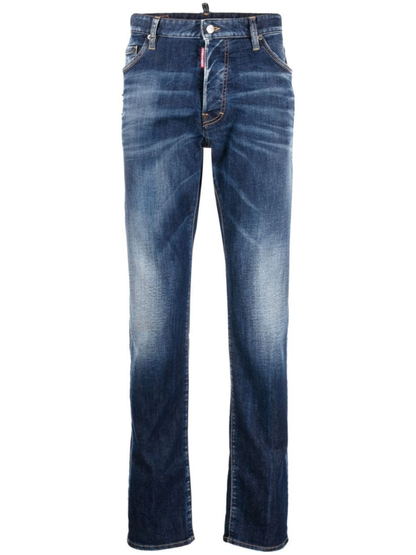 Dsquared2 Indigo Blue Stretch-Cotton Denim Trousers