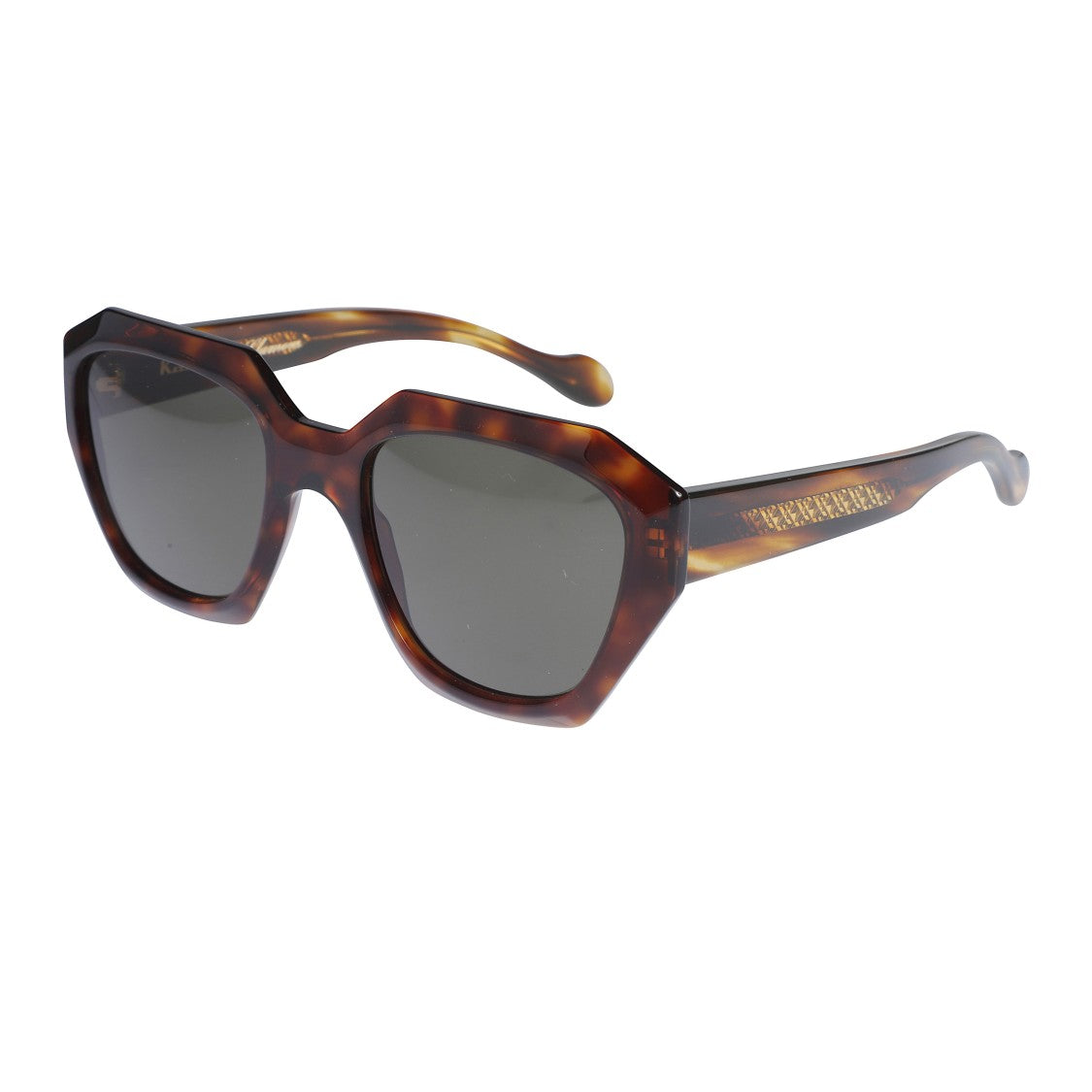 Kador Marilyn/K-S Geometric Tortoiseshell Sunglasses With Angular Lenses