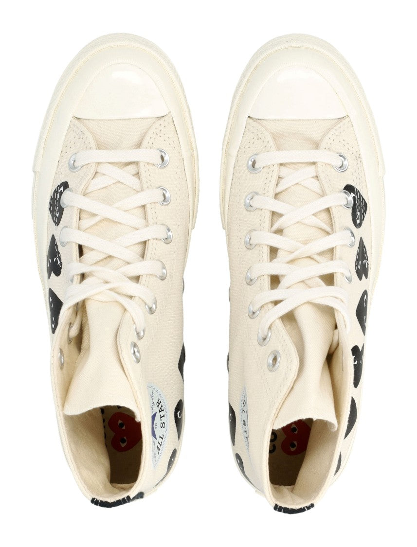 Comme Des Garçons X Converse Chuck 70 High-Top Canvas Heart Printed Sneakers