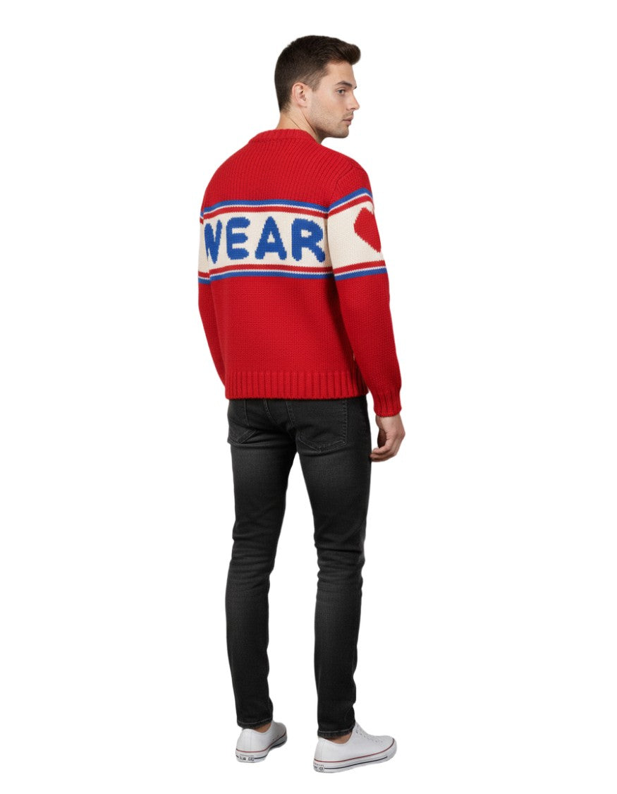 Gcds Sporty Knit Sweater With Oversized Logo Design