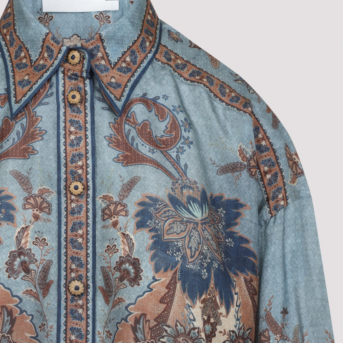 Zimmermann Ascension Blue Silk Shirt