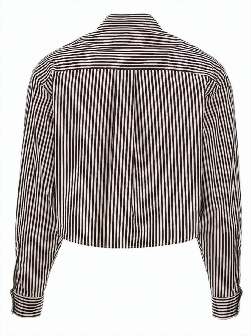 Isabel Marant Cropped Striped Button-Down Shirt With Classic Collar