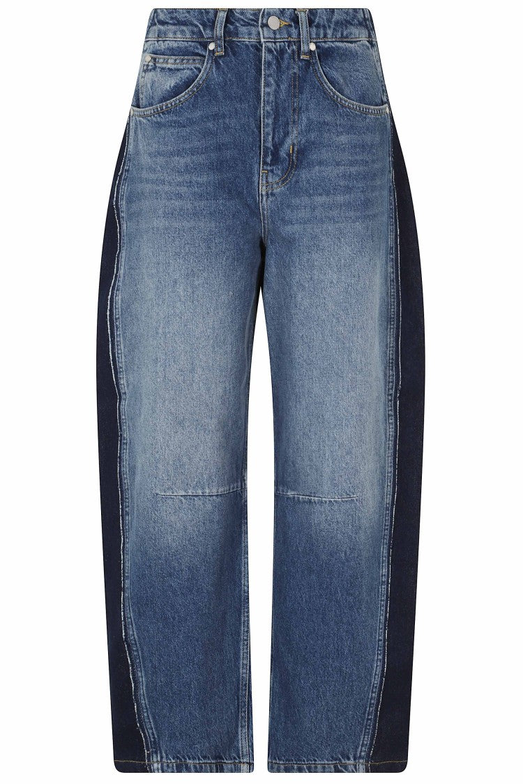 Essentiel Antwerp High-Waisted Barrel Fit Jeans With Contrasting Side Panels