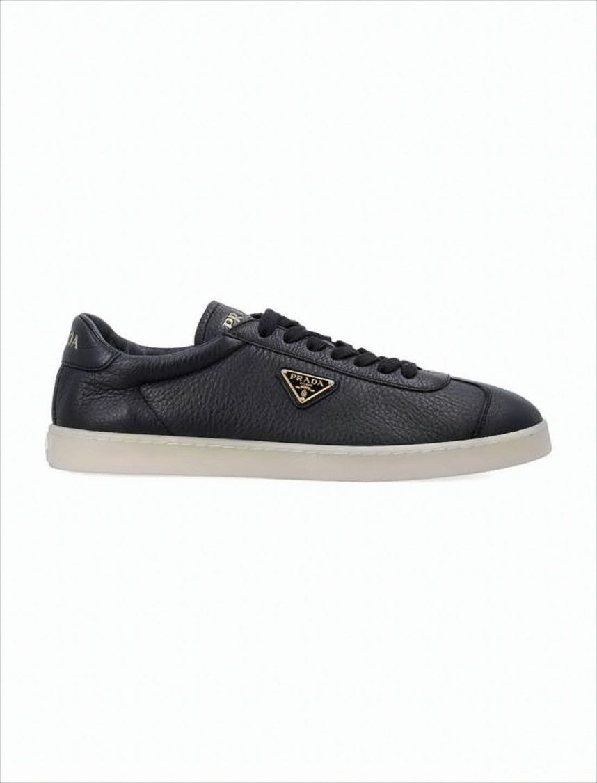 Prada Textured Leather Low-Top Sneakers
