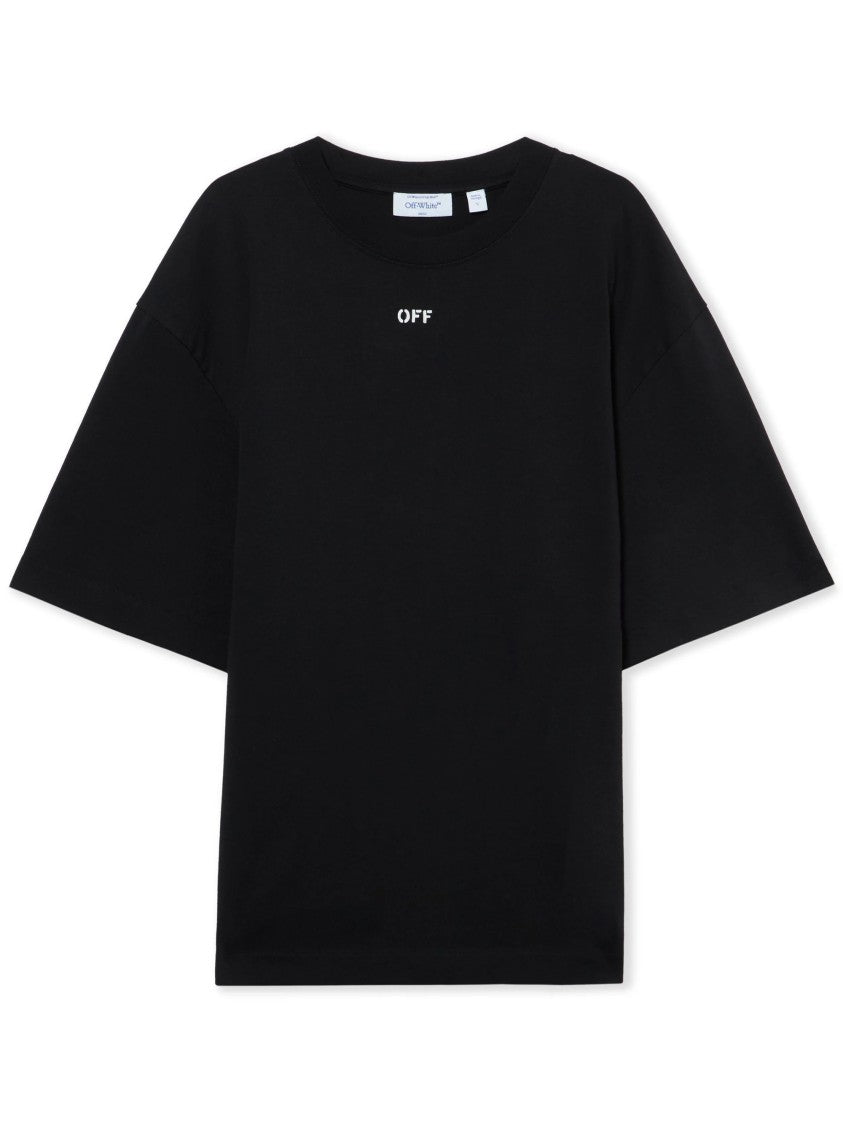 Off-White Black Abstract Paint Arrow Cotton T-Shirt