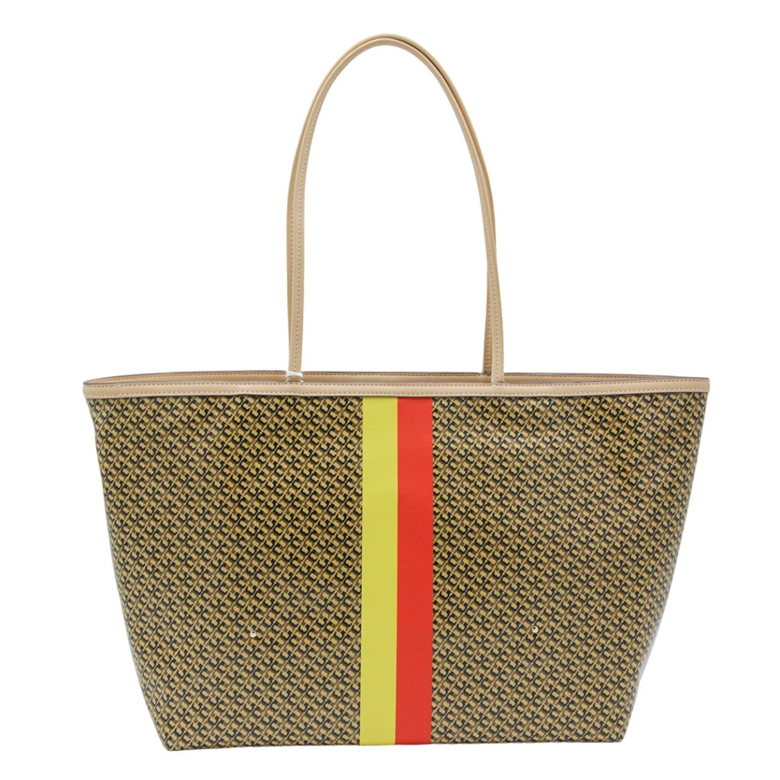 Tory Burch Structured Brown Handbag With Smooth Finish