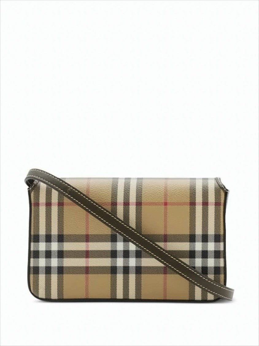 Burberry Classic Check Pattern Structured Crossbody Bag