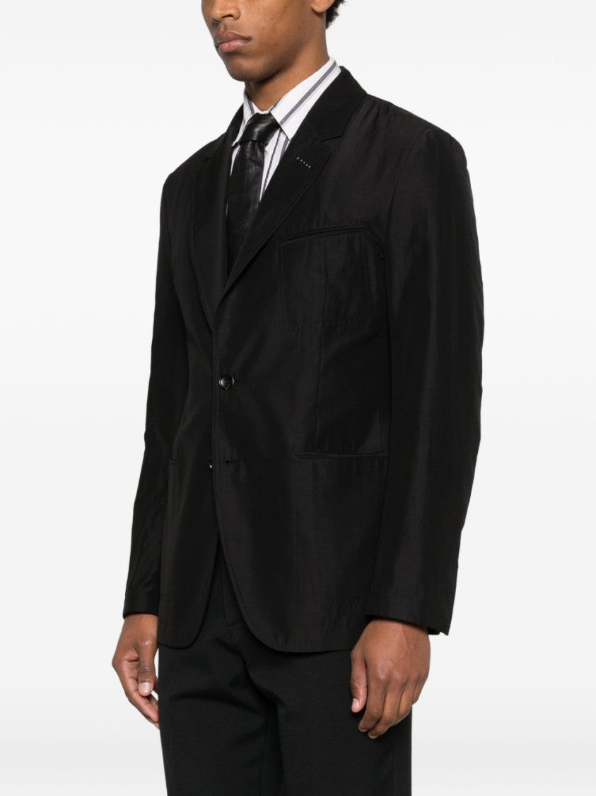 Tom Ford Black V-Cut Lapels Blazer