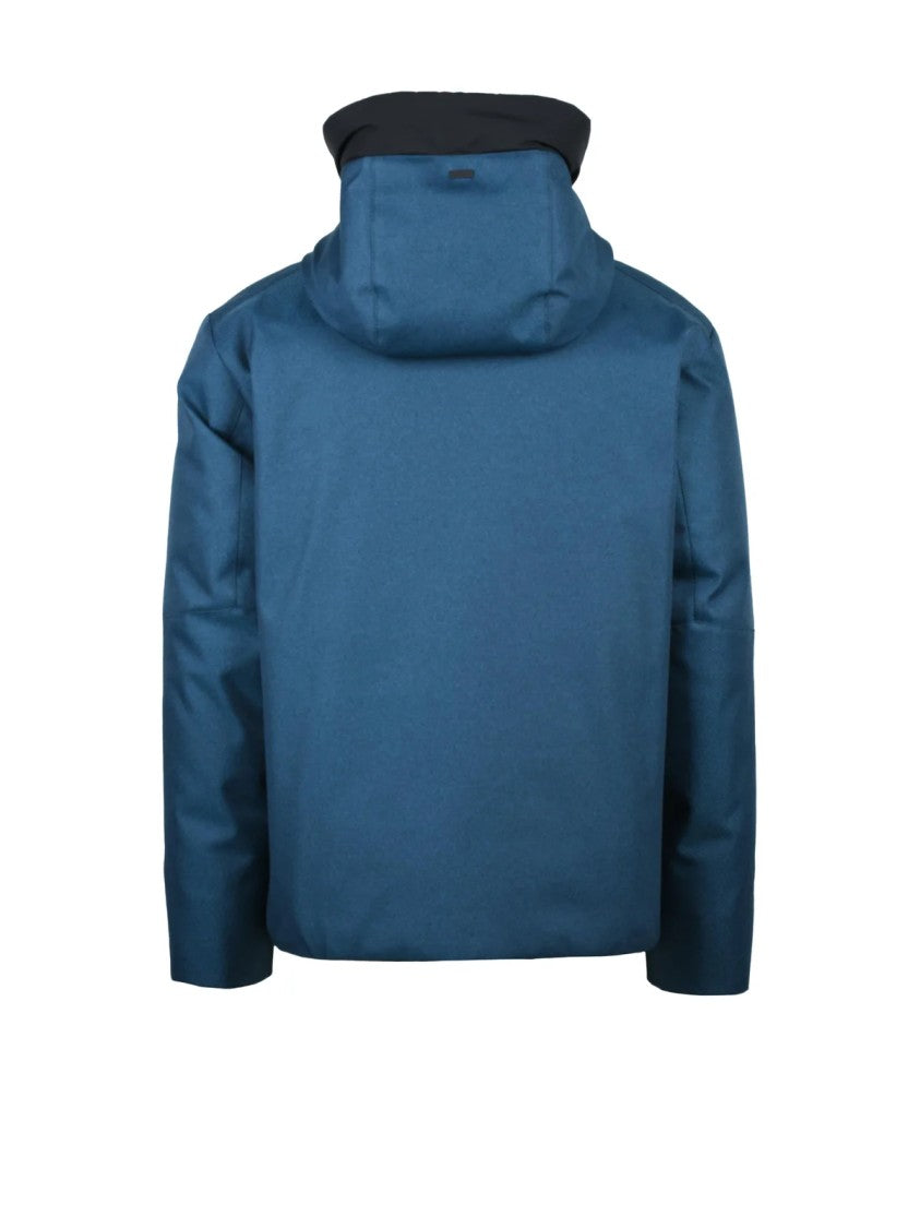 Herno Laminar Blue Technical High Collar Polyester Down Jacket