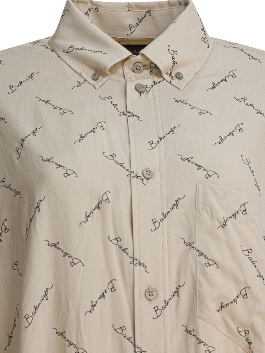 Balenciaga Loose-Fit Beige Shirt