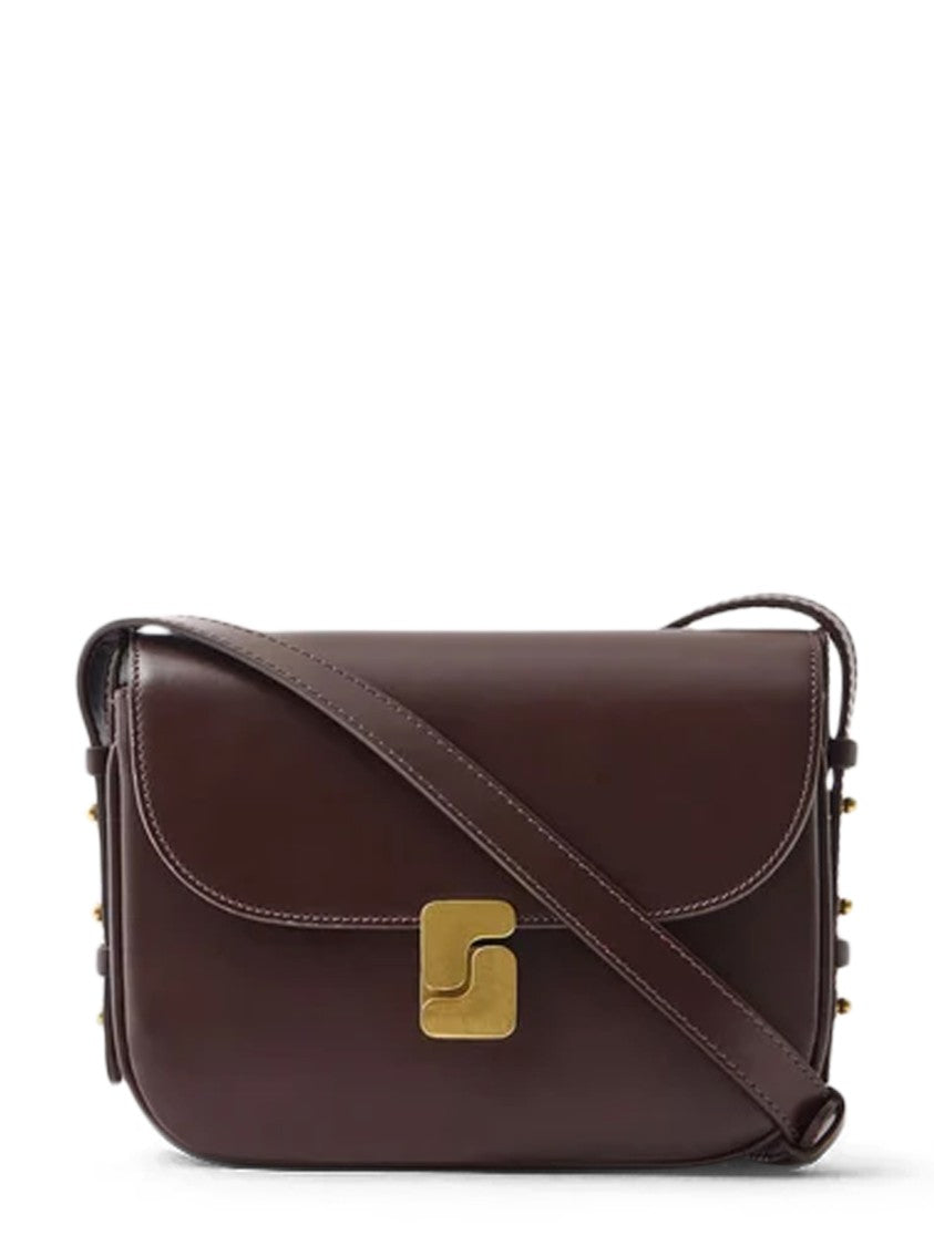 Soeur Bellissima Mini Gold-Tone Clasp Brown Leather Mini Bag