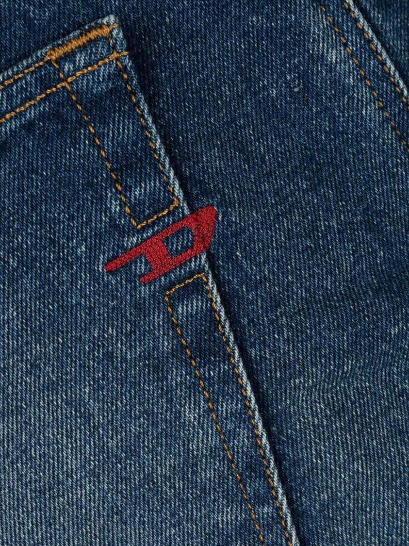 Diesel Blue L.32 Medium Blue Straight-Fit Cotton-Blend Jeans