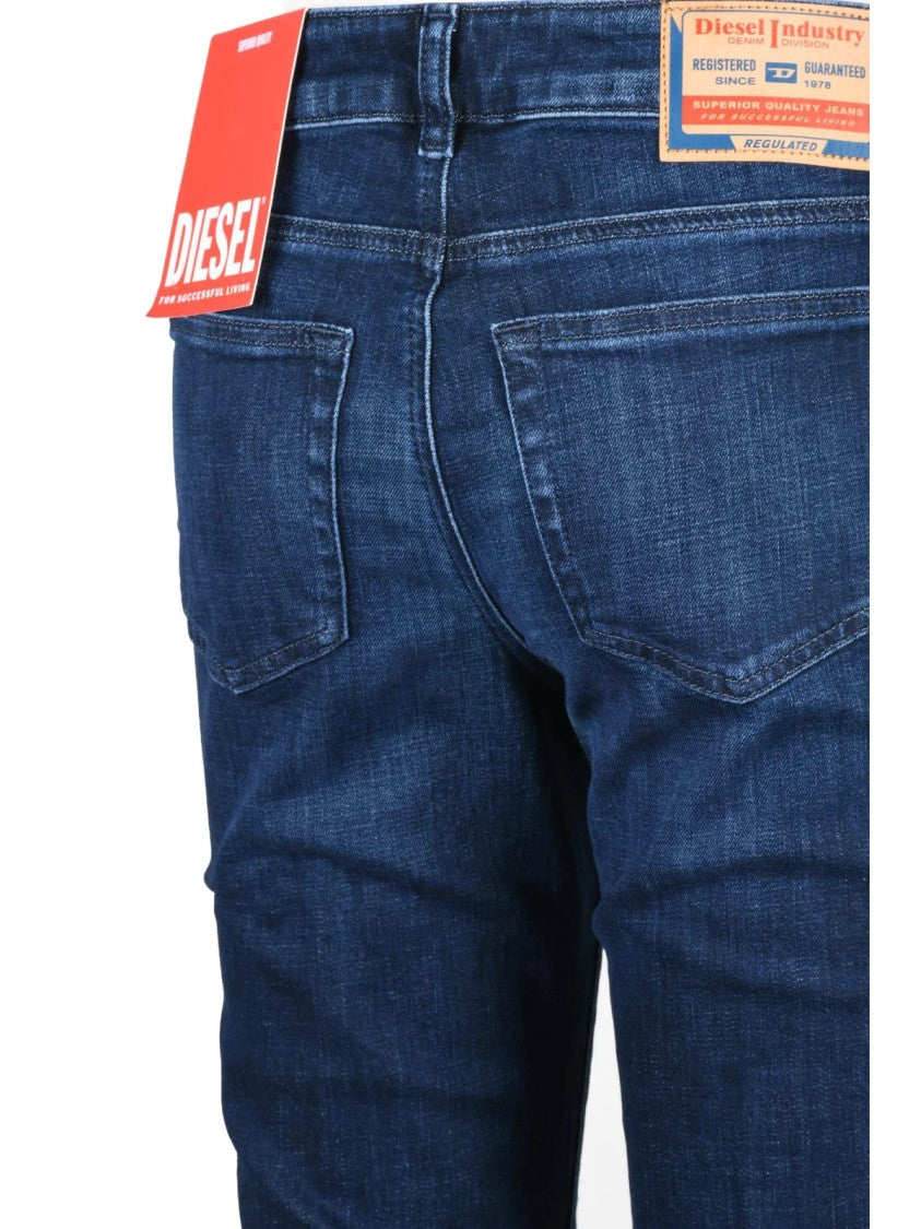 Diesel Blue Cotton-Blend D-Ebbey Bootcut Jeans