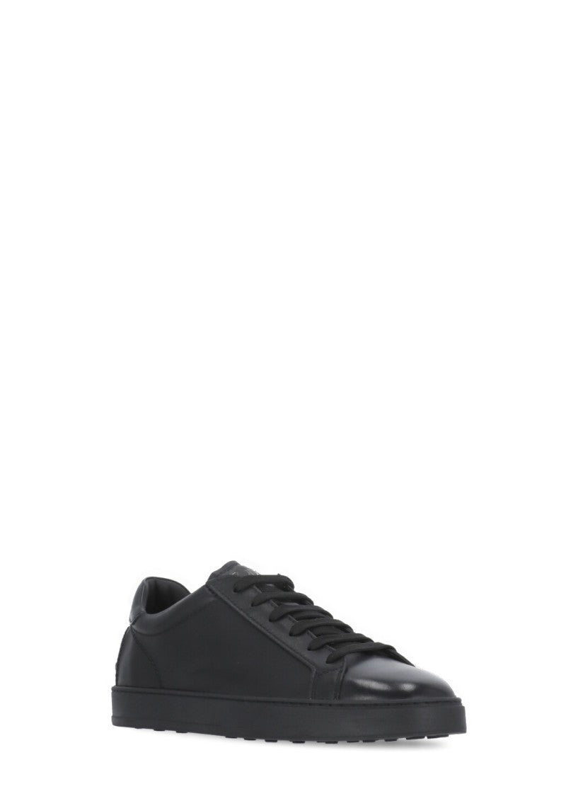 Tod's Black Rear Relief Logo Leather Sneakers