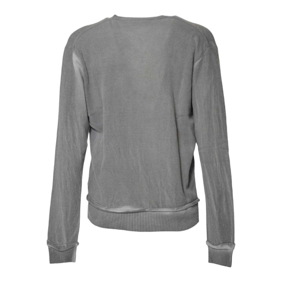 Our Legacy Muted Grey Crew Neck Sweater With Ribbed Detailing