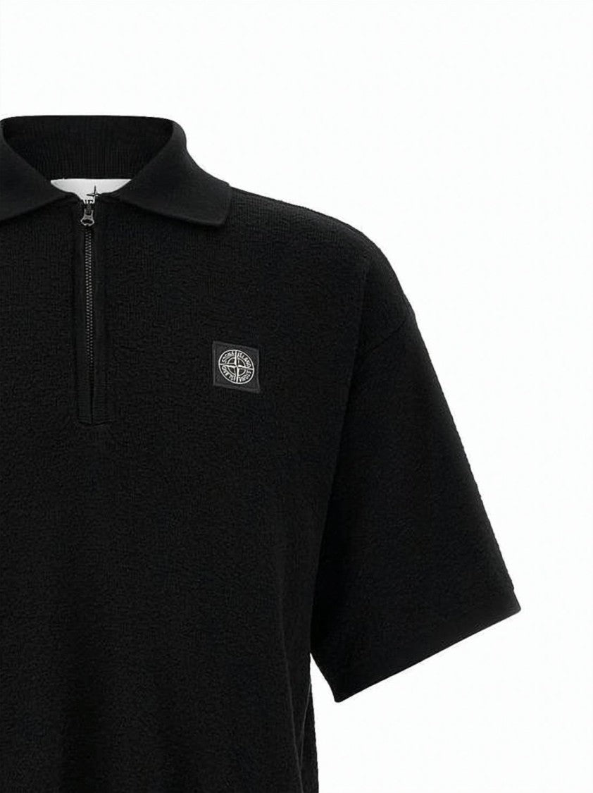 Stone Island Textured Short-Sleeved Polo Shirt