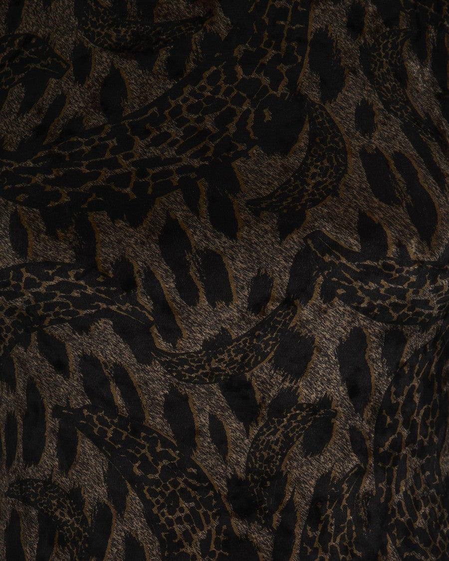 Fiorucci Long Banimalier Velour Brown Skirt