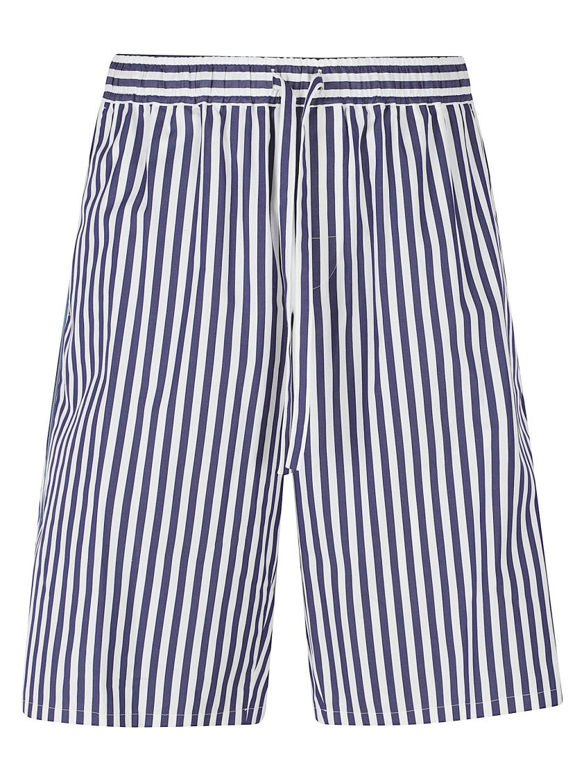 Dolce & Gabbana Vertical Striped Bermuda Shorts In Cotton-Silk Blend