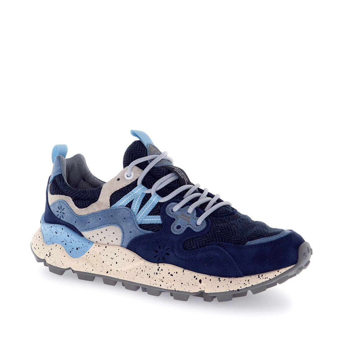 Flower Mountain Yamano 3 Sneakers - Light Blue With Herringbone Wool Fabric