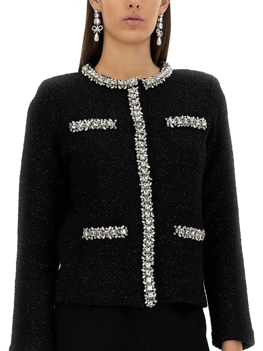 Self-Portrait Knitted Cardigan With Sequins