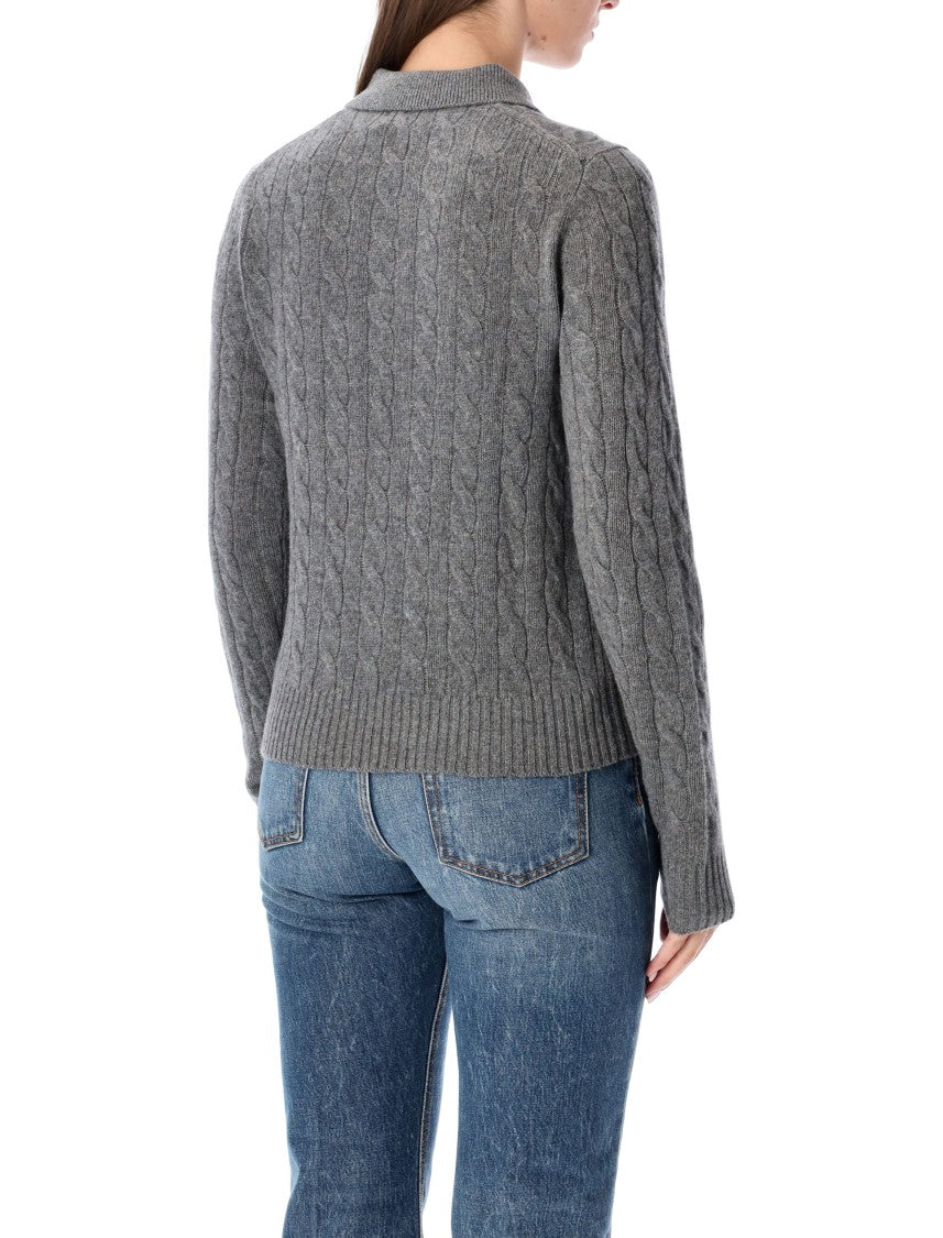 Polo Ralph Lauren Cable Wool-Cashmere Polo Shirt