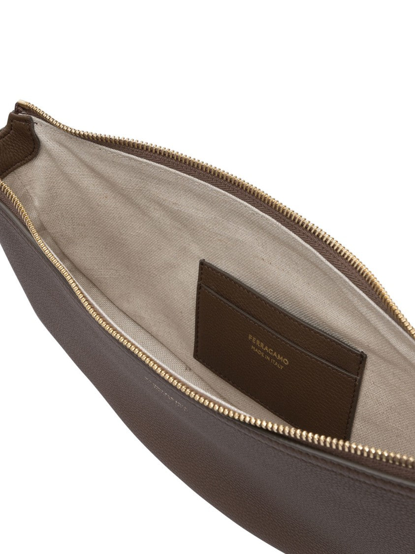 Ferragamo Textured Leather Shoulder Bag