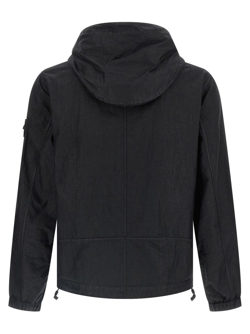 Stone Island Marbled Panama Woven Jacket With Adjustable Hood