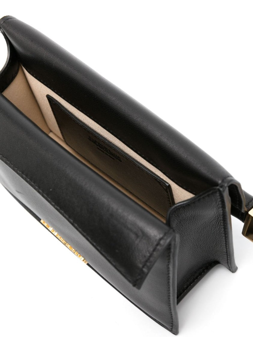 Jacquemus Black Rectangular Metallic Closure Shoulder Bag