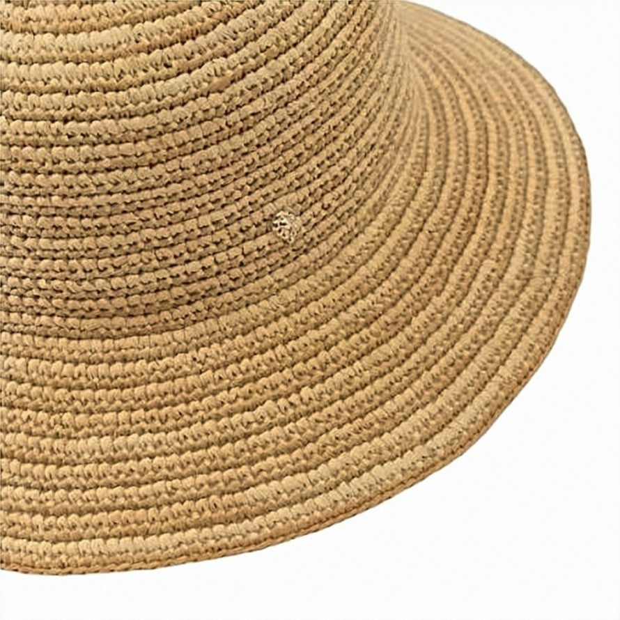 Helen Kaminski Natural Raffia Bucket Hat With Flared Brim