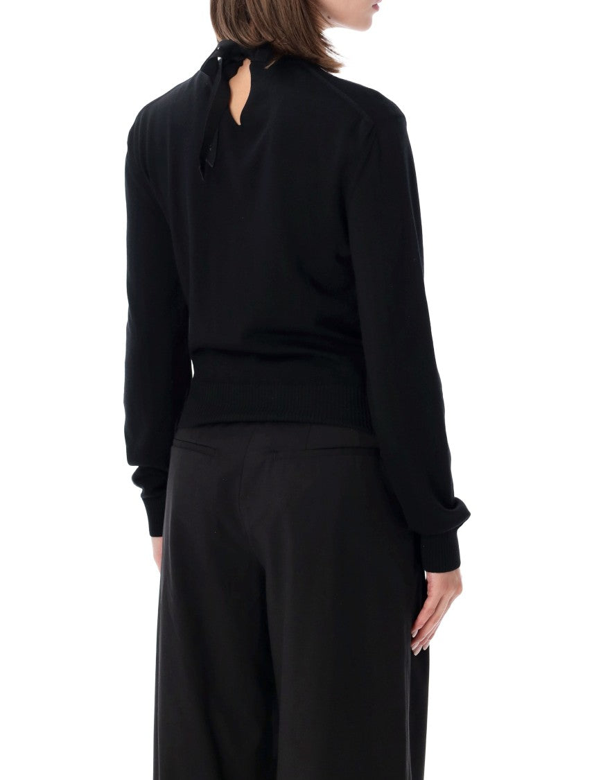 Lanvin Ribbed Back Knot Jumper