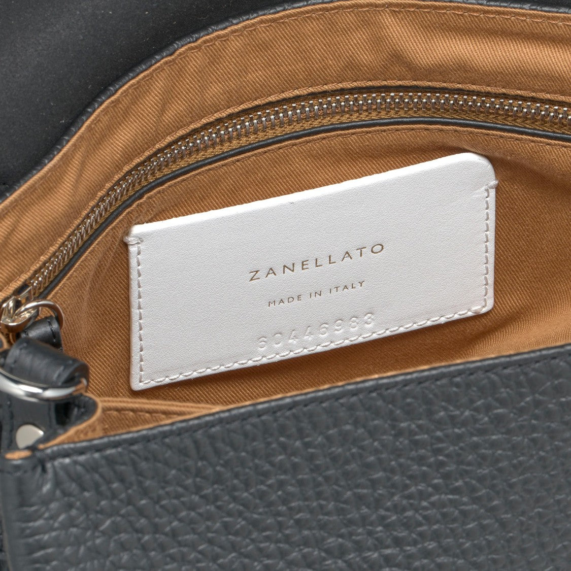 Zanellato Structured Black Calf Leather Shoulder Bag
