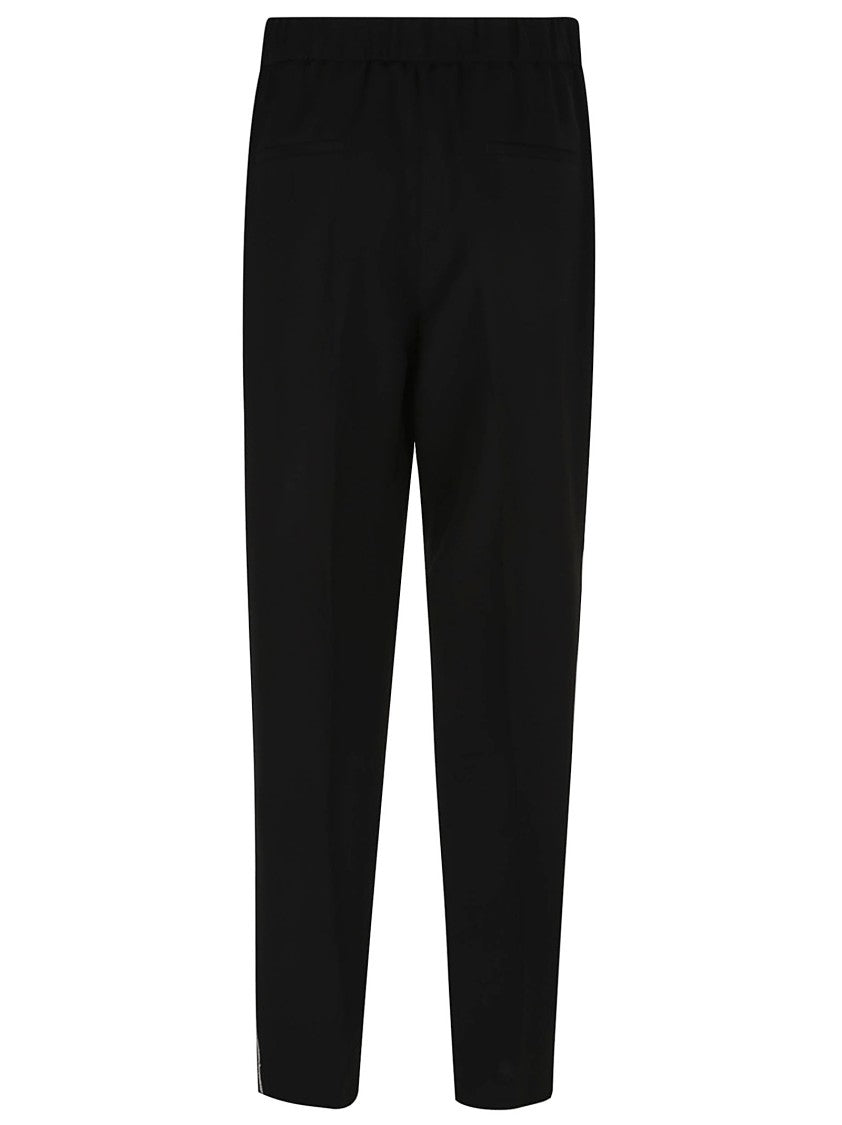 Peserico Relaxed-Fit Black Trousers With Elastic Waistband