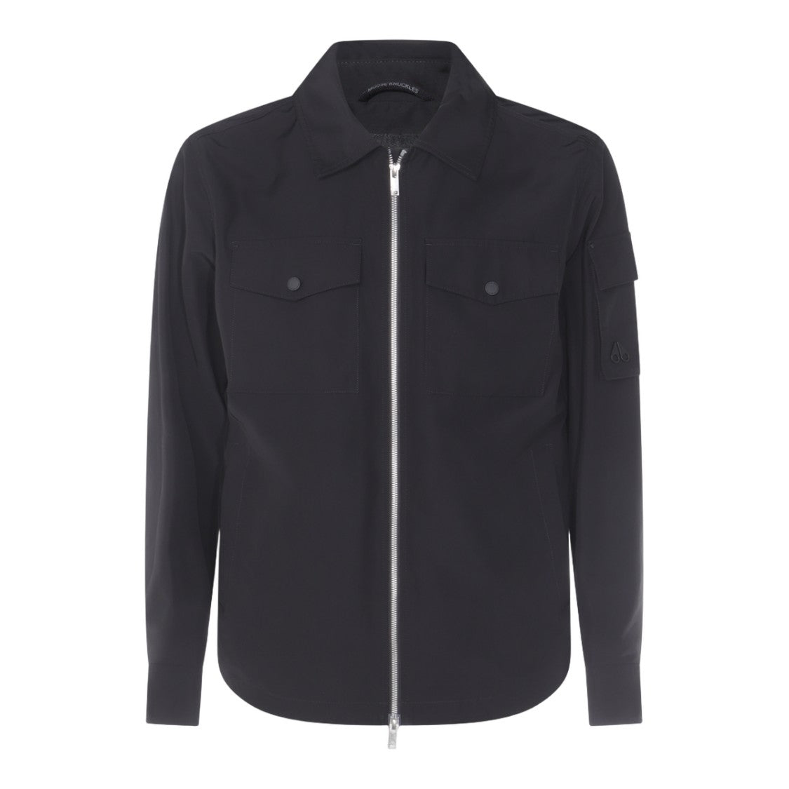 Moose Knuckles Black Jacket With Front Zipper Closure