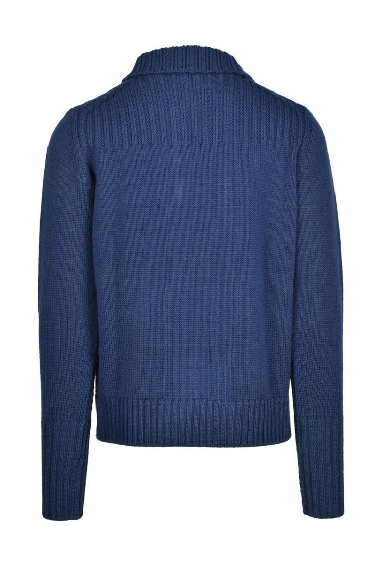 Kangra Double-Breasted Wool Cardigan - Blue