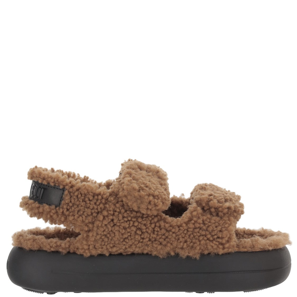 Moon Boot Shearling Sandals With Double Strap