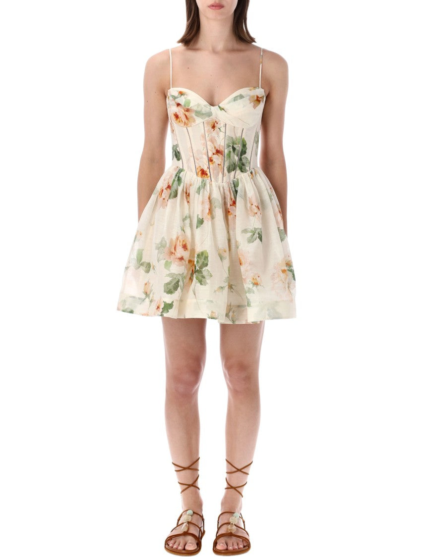 Zimmermann Carouselle Corset Fitted Mini Dress