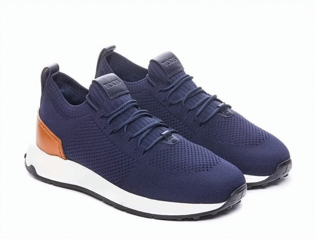 Tod's Deep Navy Knitted Fabric Sneakers