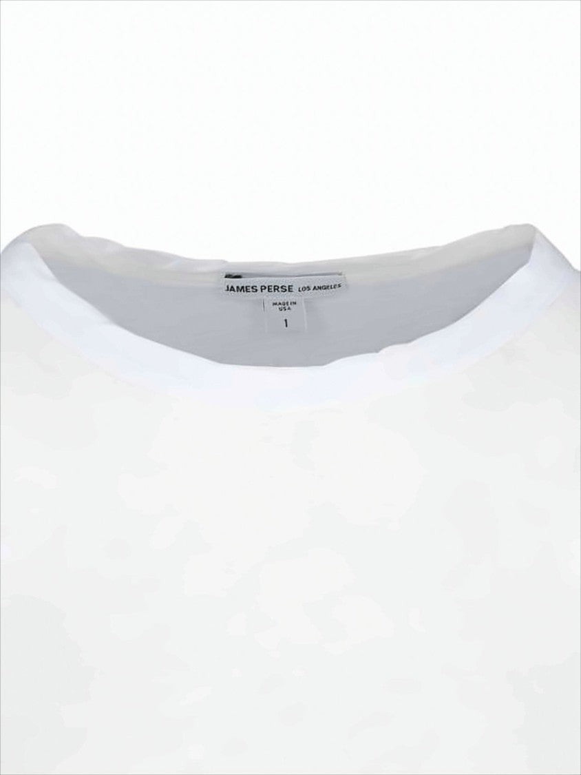 James Perse Long-Sleeve White Velvet Top