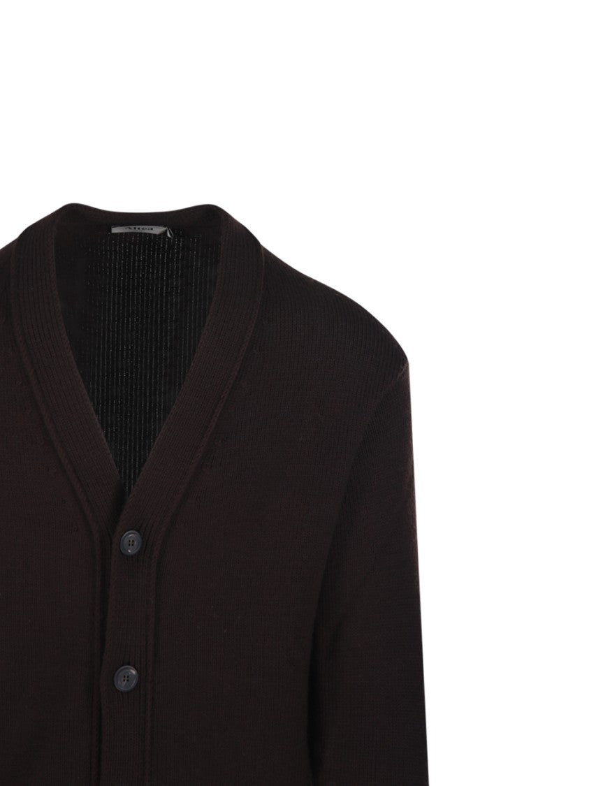 Altea V-Neck Button-Down Cardigan In Soft Virgin Wool