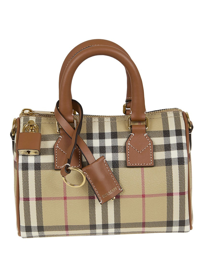 Burberry Checkered Structured Handbag