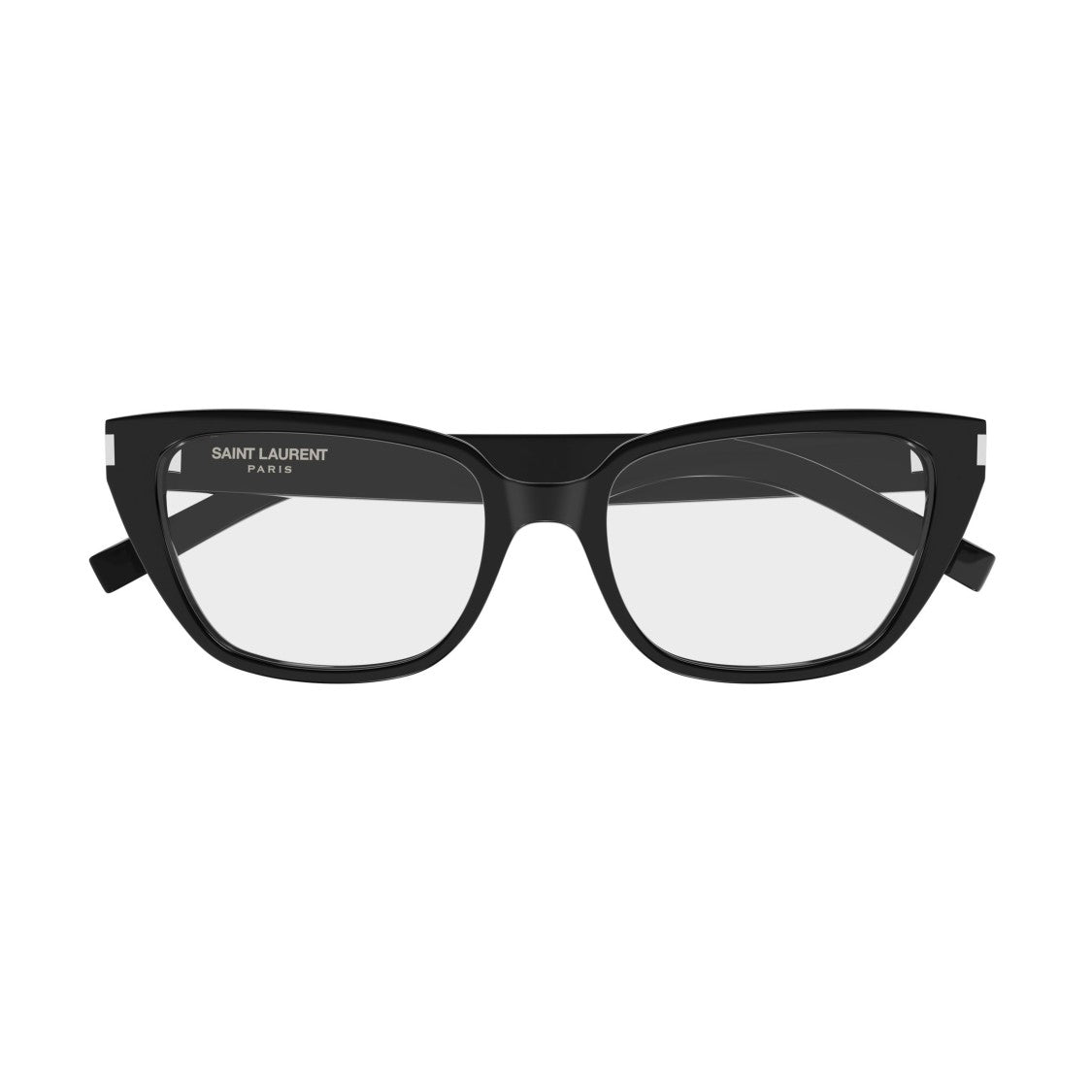 Saint Laurent Rectangular Frame Eyeglasses With Subtle Silver Accents