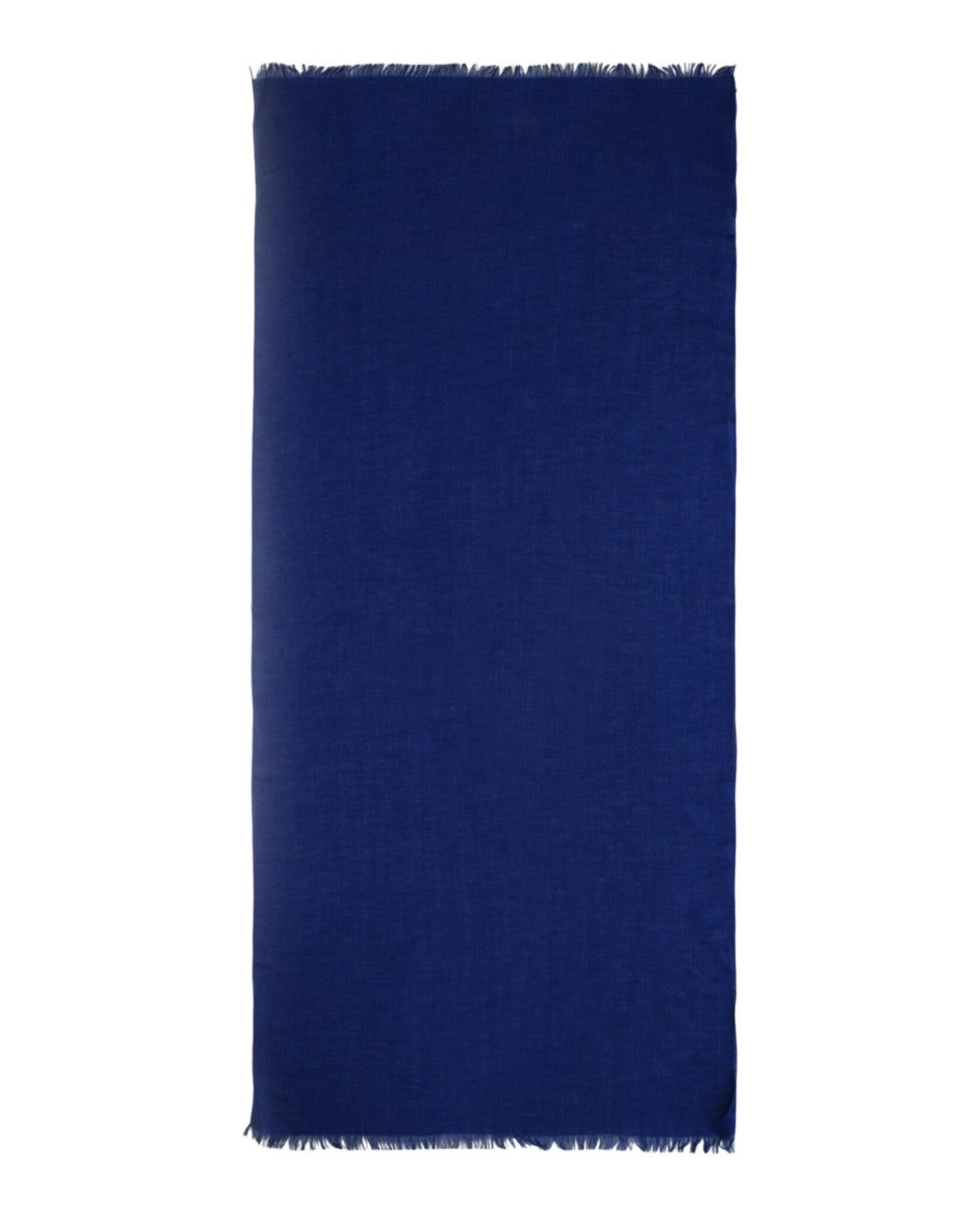 Brioni Silk And Linen Blend Scarf With Fringed Trim