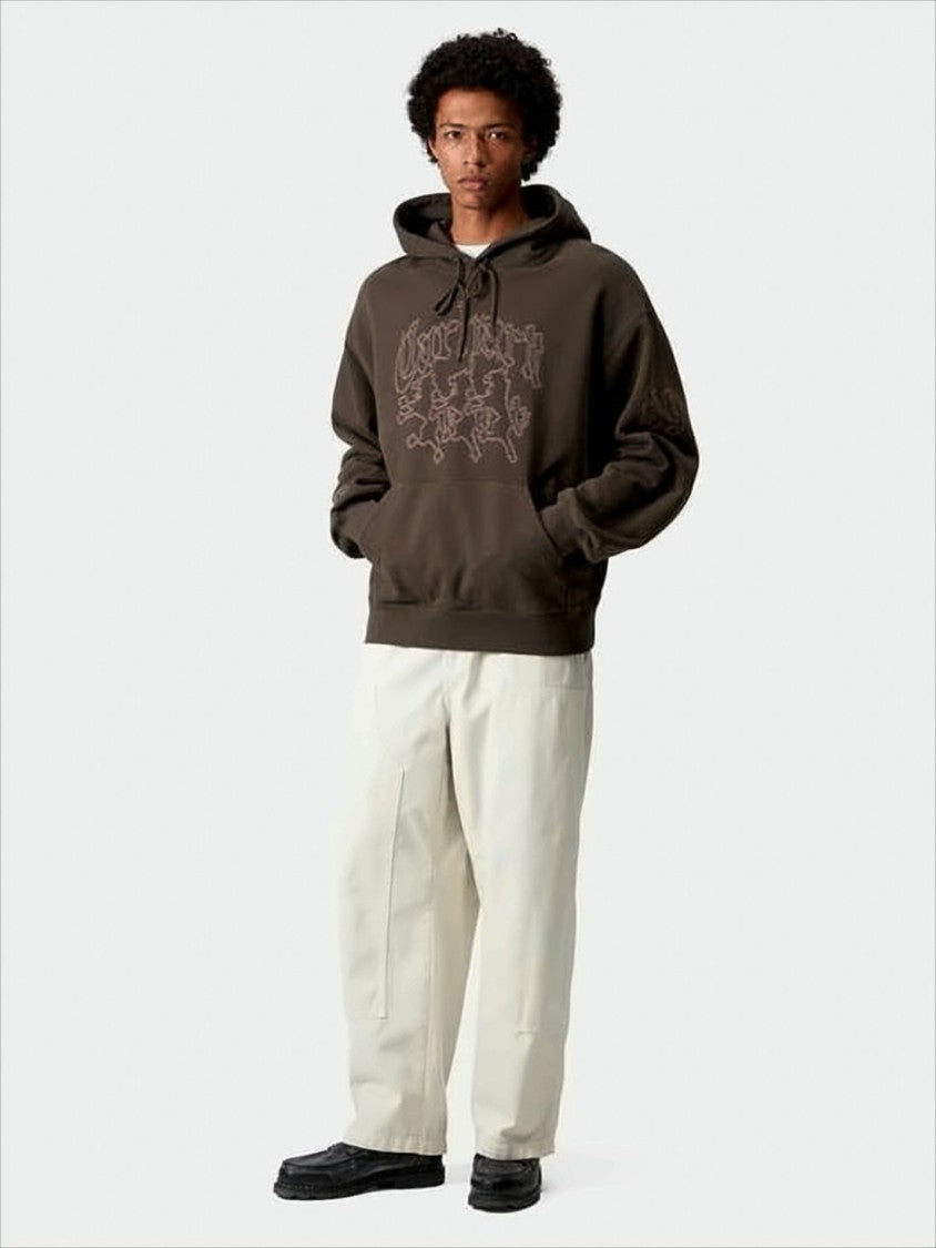 Carhartt Wip Brown Cotton Hoodie With Vintage-Inspired Graphics
