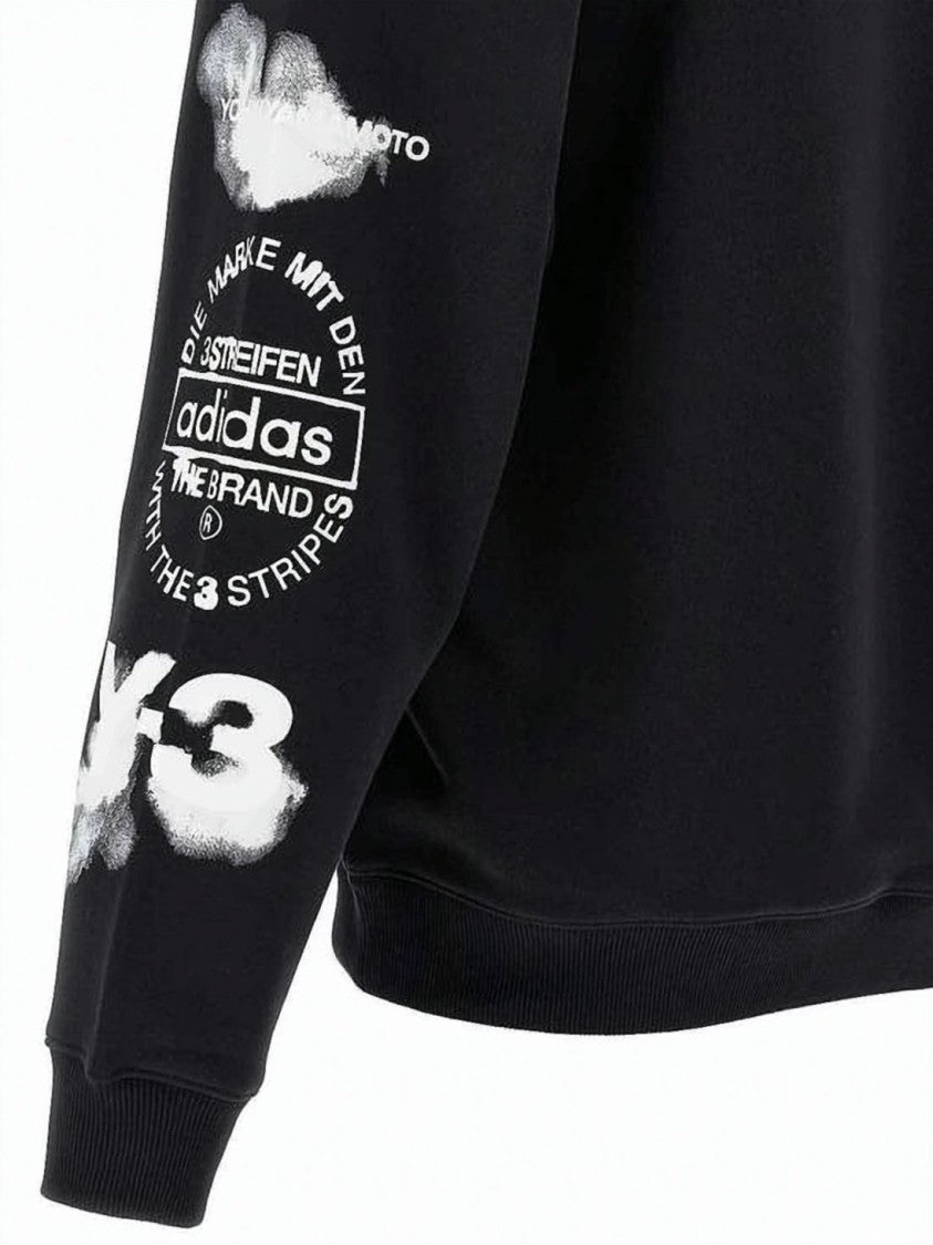 Y-3 Long-Sleeve Sweatshirt With Graphic Prints And Ribbed Cuffs